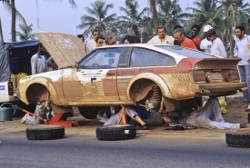 1979 Ivory Coast Rally Service pit stop RA45 Celica Liftback © Toyota